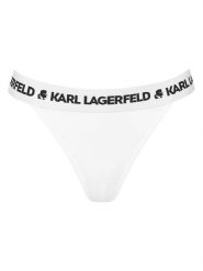 KARL LAGERFELD Figi brazylijskie A1W47011 Biały. Białe majtki damskie KARL LAGERFELD, z lyocellu. Za 129.99 zł.
