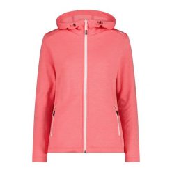 Damska elastyczna polarowa bluza z kapturem CMP. Czerwone bluzy damskie CMP, xs, bez wzorów, z dresówki, bez ramiączek, z kapturem. Za 392.30 zł.