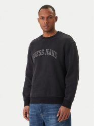 Guess Jeans Bluza M6GQA6 KCPR1 Czarny Regular Fit. Czarne bluzy męskie Guess Jeans, l, z aplikacjami, z bawełny, bez ramiączek, bez kaptura. Za 349.99 zł.
