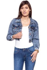 DAMSKA KURTKA JEANSOWA WRANGLER CROPPED JACKET RISKY BUSINESS W421GF25G 112128804. Niebieskie kurtki damskie Wrangler, m, bez wzorów, z bawełny, bez kaptura. W wyprzedaży za 99.99 zł.
