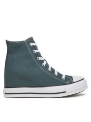 Converse Trampki Chuck Taylor All Star Wedge A13841C Zielony. Zielone trampki i tenisówki damskie Converse, bez wzorów, z materiału, bez zapięcia. Za 269.99 zł.