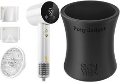 Suszarka SkinVibe SkinVibe Libra AirLoom (SV-002WH) + SkinVibe PonyGadget - Guma do włosów, czarna, XL (SV-006BK). Czarne suszarki do włosów SkinVibe. Za 498.00 zł.