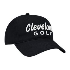 Czapka golfowa z logo Cleveland Golf. Czarne swetry męskie CLEVELAND GOLF, s, bez wzorów, z materiału, eleganckie, bez kołnierzyka, bez ramiączek. Za 471.35 zł.