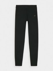 4F Legginsy dzianinowe damskie - czarne S. Czarne legginsy damskie 4F, bez wzorów, z bawełny. Za 79.99 zł.