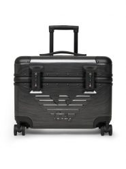 Emporio Armani Walizka kabinowa EM006923 AF15459 Szary ciemny. Szare walizki męskie Emporio Armani, bez wzorów, z tworzywa sztucznego. Za 1,744.00 zł.