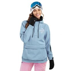 Kurtka snowboardowa Damska W3-W Prags. Niebieskie kurtki sportowe damskie SIROKO, s, bez wzorów, z softshellu, bez ramiączek, bez kaptura, narciarskie. W wyprzedaży za 297.00 zł.