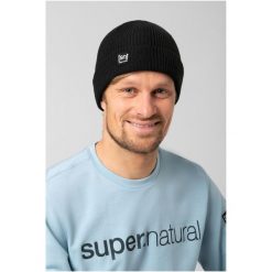 Czapka SUPER.NATURAL Merino Basic Beanie. Czarne czapki damskie super.natural, bez wzorów. Za 148.26 zł.