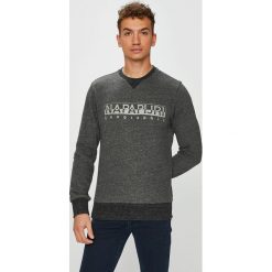 Napapijri - Bluza. Szare bluzy męskie Napapijri, l, bez wzorów, z bawełny, bez kaptura. W wyprzedaży za 269.90 zł.