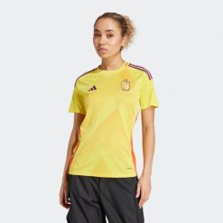 Koszulka piłkarska damska ADIDAS Belgia 2025 wyjazdowa. Bluzki damskie Adidas, m, bez wzorów, sportowe, bez kołnierzyka, bez ramiączek. Za 459.99 zł.