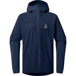 Kurtka przeciwdeszczowa męska Move Softshell Hood. Niebieskie kurtki męskie Haglöfs, m, bez wzorów, z softshellu, bez kaptura, trekkingowe. Za 900.00 zł.