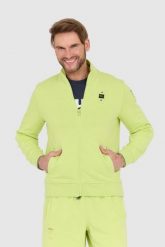 BLAUER Zielona rozpinana bluza. Zielone bluzy męskie Blauer USA, l, bez wzorów, bez ramiączek, bez kaptura. W wyprzedaży za 299.99 zł.
