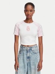 Adidas T-Shirt Care Bears KR9628 Biały Slim Fit. Białe t-shirty damskie Adidas, l, bez wzorów, z bawełny, bez kołnierzyka, bez ramiączek. Za 199.99 zł.