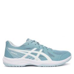 Buty halowe Asics. Niebieskie buty sportowe męskie Asics, bez wzorów, bez zapięcia. Za 299.99 zł.