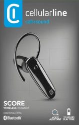 Słuchawki Bluetooth headset Cellularline SCORE czarny. Czarne słuchawki bezprzewodowe NoName. Za 48.17 zł.