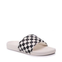 Klapki Vans. Białe klapki damskie Vans, bez wzorów, bez obcasa, bez zapięcia. Za 129.99 zł.