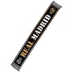Real Madryt szalik kibica Knitted Scarf 26TH RM4BUF26 wielokolorowy. Czarne rękawiczki damskie REAL MADRID, bez wzorów. Za 99.00 zł.