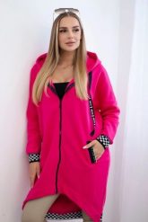 Bluza na suwak z kapturem fuksja. Czerwone bluzy damskie KESI, l, bez wzorów, z bawełny, eleganckie, bez ramiączek, z kapturem. Za 355.46 zł.