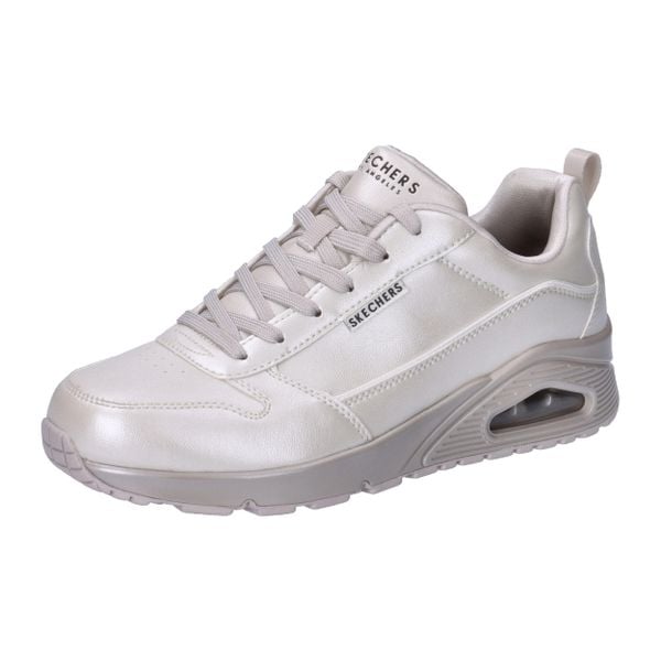 Buty sportowe Sneakersy damskie, Uno - Galactic Gal. Białe obuwie sportowe damskie Skechers, bez wzorów, z materiału, bez zapięcia, trekkingowe, Skechers Sport. Za 444.00 zł.