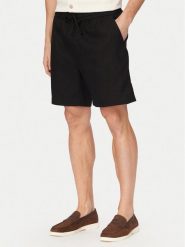 Tommy Hilfiger Szorty materiałowe Dover MW0MW44354 Czarny Regular Fit. Czarne szorty męskie Tommy Hilfiger, bez wzorów, ze lnu. Za 409.99 zł.