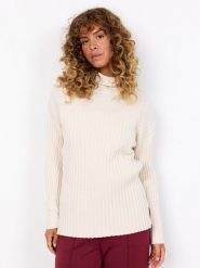 Soyaconcept® Damski sweter z dzianiny - Kanita Kobiety biały jednolity, L. Białe swetry nierozpinane damskie l, bez wzorów, z dzianiny, klasyczne, bez kołnierzyka, bez ramiączek. Za 299.95 zł.