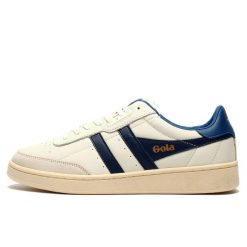 Trenerzy Gola Contact Leather. Białe buty sportowe męskie Gola, bez wzorów, bez zapięcia. W wyprzedaży za 484.15 zł.