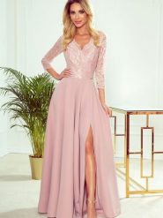 Sukienka Model Amber 309-4 Powder Pink - Numoco. Różowe sukienki damskie Numoco, na co dzień, l, bez wzorów, z elastanu, eleganckie, bez kołnierzyka, plus size, bez ramiączek, maxi, proste. Za 726.43 zł.
