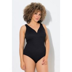 Damskie Strój kąpielowy struktura w romby miękkie miseczki z recyklingu. Czarne stroje kąpielowe damskie Ulla Popken, plus size, bez wzorów, z elastanu. Za 239.99 zł.