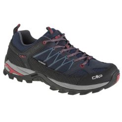 Buty trekkingowe męskie CMP Rigel WP. Czarne buty zimowe męskie CMP, bez wzorów, z gumy, bez obcasa, bez zapięcia. Za 299.99 zł.