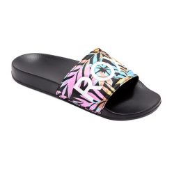 Klapki basenowe damskie ROXY Slippy II. Brązowe klapki damskie Roxy, bez wzorów, bez obcasa, bez zapięcia. Za 69.99 zł.