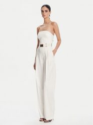 Elisabetta Franchi Kombinezon TU05152E2 100 Écru Regular Fit. Sukienki damskie Elisabetta Franchi, bez wzorów, z syntetyku, bez kołnierzyka, bez ramiączek. Za 1,419.00 zł.