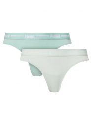 Puma Komplet 2 par stringów 907850 Zielony. Zielone majtki damskie Puma, z bawełny. Za 79.99 zł.