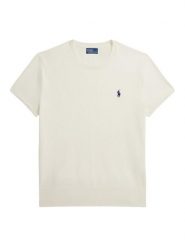 Polo Ralph Lauren T-Shirt 211971872003 Écru Slim Fit. T-shirty damskie Polo Ralph Lauren, m, bez wzorów, z bawełny, bez kołnierzyka, bez ramiączek. Za 769.99 zł.