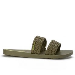 Klapki damskie Ipanema 83243 RENDA II FEM. Zielone klapki damskie Ipanema, na lato, bez wzorów, z materiału, eleganckie, bez obcasa, bez zapięcia. Za 69.00 zł.