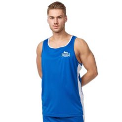 Tank top Lonsdale Amateur. Niebieskie koszulki sportowe męskie Lonsdale, bez wzorów, bez ramiączek, na fitness i siłownię. Za 152.00 zł.