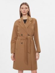 Weekend Max Mara Płaszcz wełniany Flirt 2415011011 Brązowy Regular Fit. Brązowe płaszcze damskie Weekend Max Mara, bez wzorów, z wełny, bez kołnierzyka, bez kaptura. Za 2,469.00 zł.