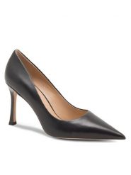 Eva Minge Szpilki EVORA-V1278-08-8 Czarny. Czarne szpilki damskie Eva Minge, bez wzorów, ze skóry, bez obcasa, na szpilce, bez zapięcia. Za 399.00 zł.