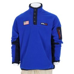 Second life - Sweter polarowy męski Polo Ralph Lauren - Jak nowy. Niebieskie swetry męskie Ralph Lauren, l, bez wzorów, z materiału, casualowe, bez kołnierzyka, bez ramiączek. Za 212.96 zł.