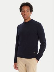 Barbour Sweter Patch Crew MKN0584NY91 Granatowy Regular Fit. Niebieskie swetry męskie Barbour, m, bez wzorów, z wełny, bez kołnierzyka, bez ramiączek. Za 539.99 zł.