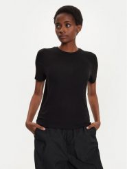 JDY T-Shirt Como 15328940 Czarny Regular Fit. Czarne t-shirty damskie JDY, m, bez wzorów, z wiskozy, bez kołnierzyka, bez ramiączek. Za 39.99 zł.