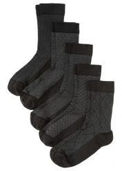 Skarpety z nieuciskającym ściągaczem (5 par). Czarne skarpety męskie bonprix, bez wzorów. Za 54.99 zł.
