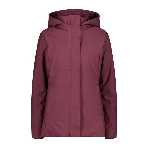 Kurtka parka damska z kapturem softshell CMP. Czerwone kurtki damskie CMP, bez wzorów, z softshellu, z kapturem. Za 596.05 zł.