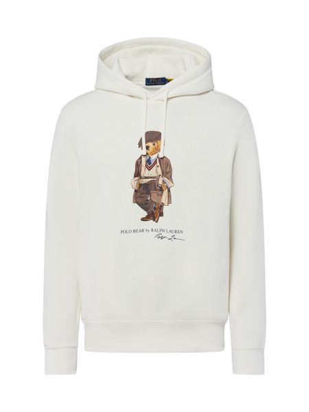 Polo Ralph Lauren Męski sweter z kapturem Mężczyźni biały nadruk, XL. Białe swetry męskie Polo Ralph Lauren, m, bez wzorów, sportowe, bez kołnierzyka, bez ramiączek. Za 989.95 zł.