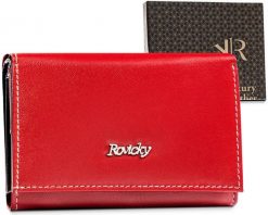 Portfel skórzany Rovicky czerwony R-RD-02-GCL-3585. Czerwone portfele damskie ROVICKY. Za 81.99 zł.