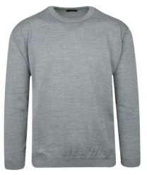 Sweter Jasny Szary Okrągły Dekolt (U-neck), Męski - MAX SHELDON. Szare swetry męskie Max Sheldon, m, bez wzorów, z wełny, klasyczne, bez kołnierzyka, bez ramiączek. Za 149.00 zł.