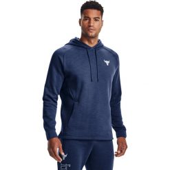 Bluza z kapturem Under Armour Ua Pjt Rock, Mężczyźni. Niebieskie bluzy męskie Under Armour, m, bez wzorów, z bawełny, rockowe, bez ramiączek, z kapturem. Za 390.00 zł.