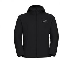 Kurtka trekkingowa męska Jack Wolfskin A650596000. Czarne kurtki męskie Jack Wolfskin, m, bez wzorów, z materiału, klasyczne, z kapturem. Za 769.99 zł.