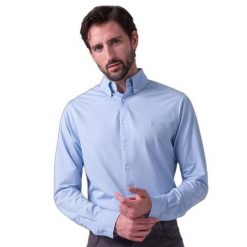 Koszula jeździecka z długim rękawem PS of Sweden Roberto. Niebieskie koszule męskie PS OF SWEDEN, xl, bez wzorów, z materiału, eleganckie, bez kołnierzyka, bez ramiączek. Za 441.40 zł.