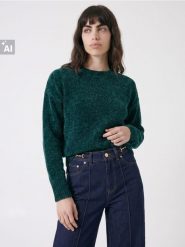 Sweter oversize - zielony. Zielone swetry nierozpinane damskie Sinsay, l, bez wzorów, bez kołnierzyka, bez ramiączek. Za 49.99 zł.