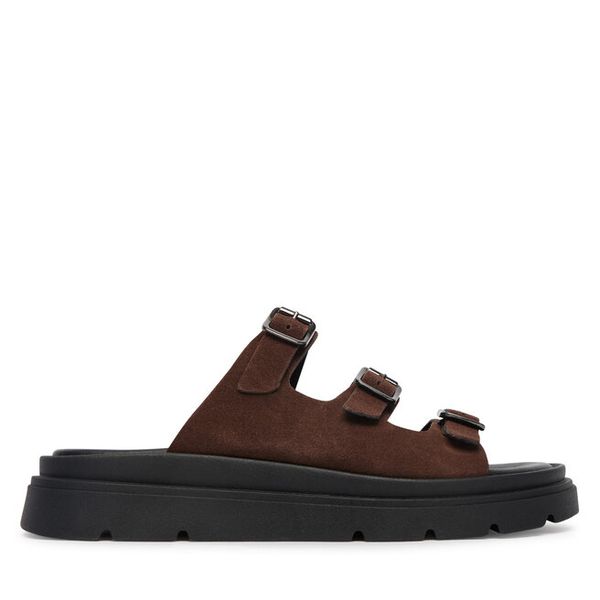 Klapki Tamaris. Brązowe klapki damskie Tamaris, bez wzorów, bez obcasa, bez zapięcia. Za 247.99 zł.