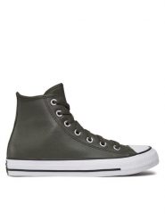 Converse Trampki Chuck Taylor All Star Faux Leather Hi A09481C 371 Zielony. Zielone trampki męskie Converse, bez wzorów, z materiału, retro, bez zapięcia. Za 249.99 zł.
